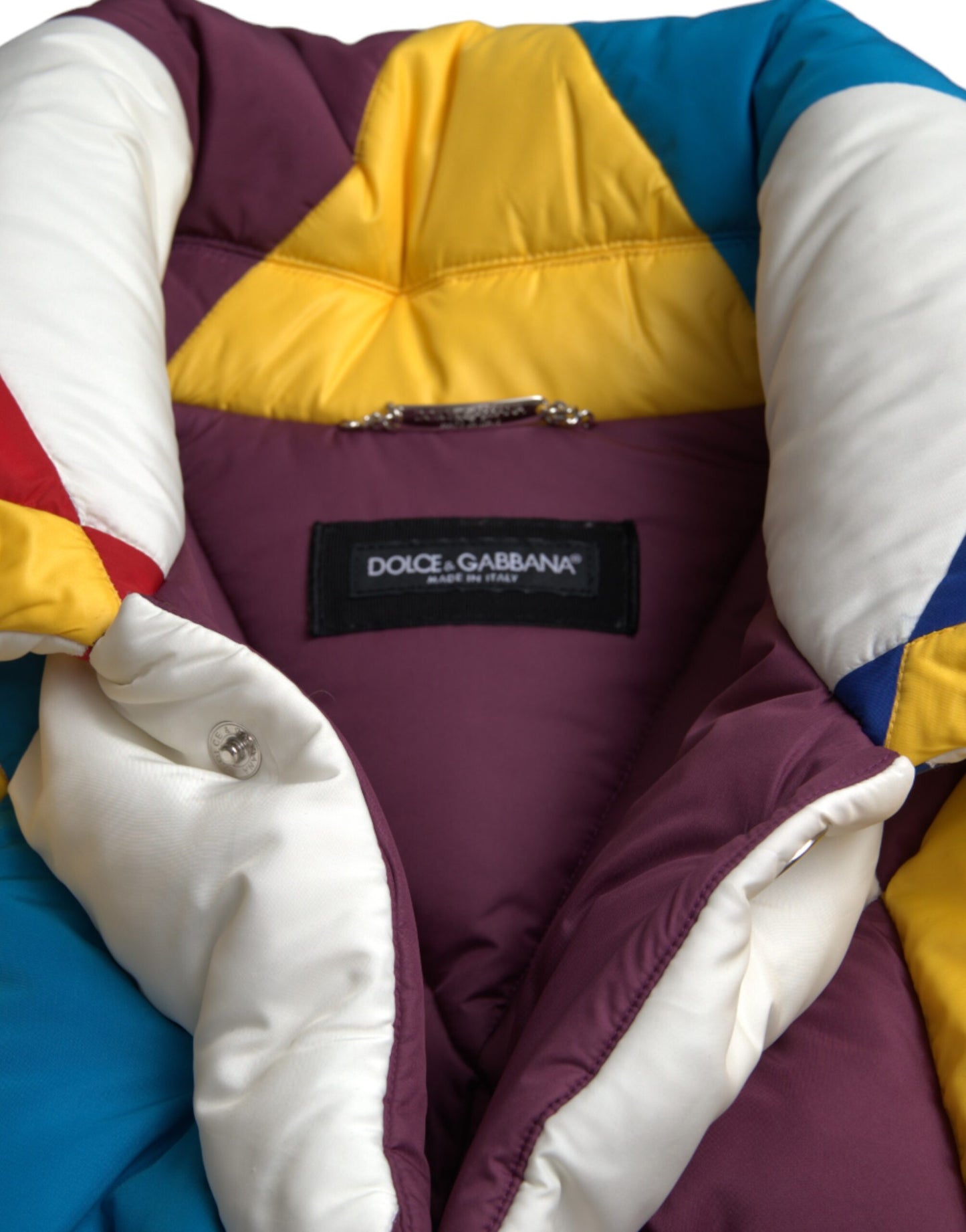 Dolce & Gabbana Multicolor Windbreaker Puffer Jacket Men Dolce & Gabbana