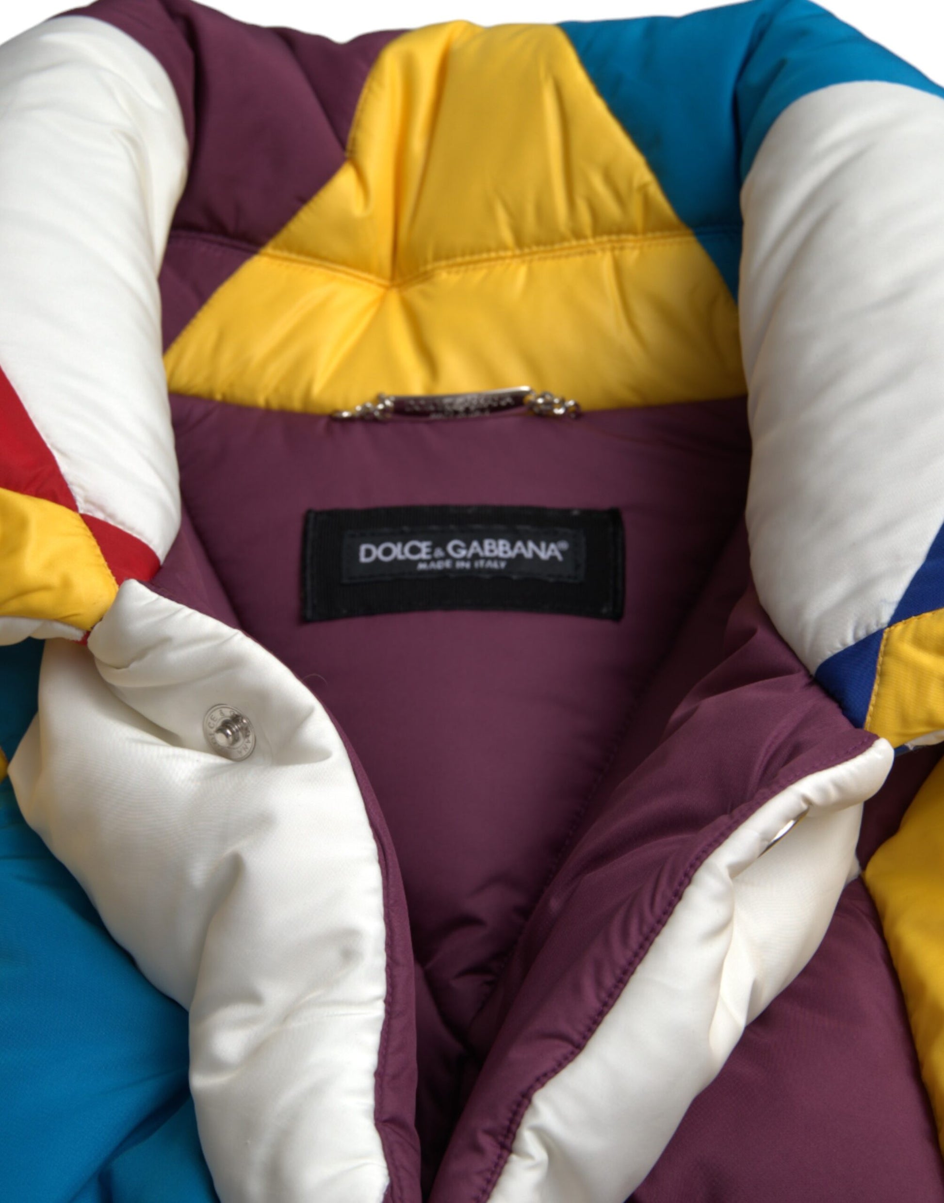 Dolce & Gabbana Multicolor Windbreaker Puffer Jacket Men Dolce & Gabbana