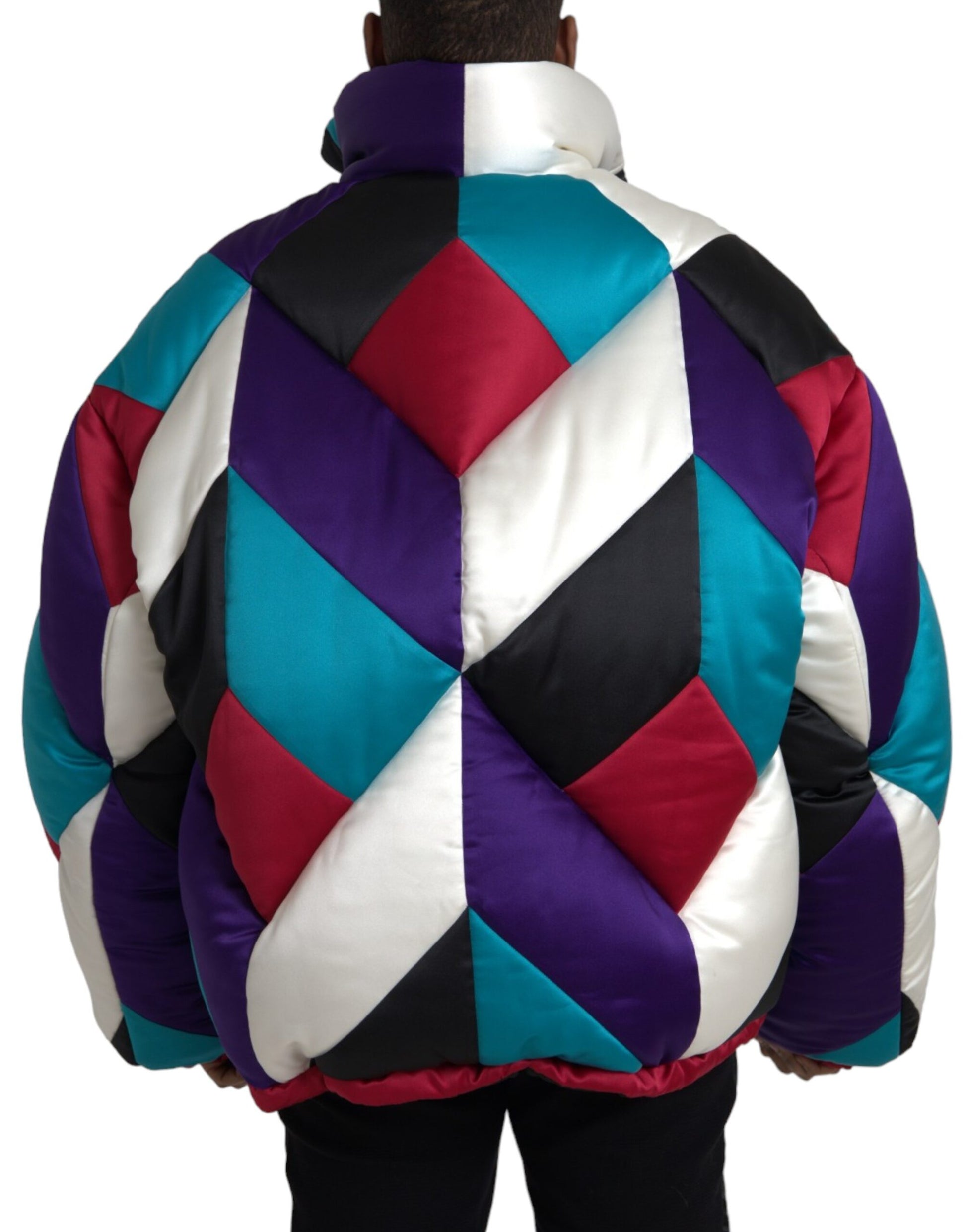 Dolce & Gabbana Multicolor Logo Windbreaker Puffer Jacket Dolce & Gabbana