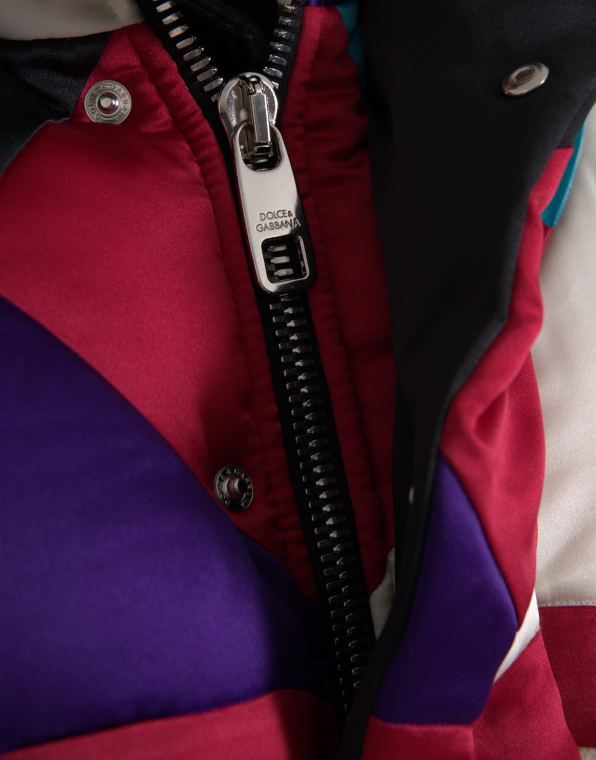 Dolce & Gabbana Multicolor Logo Windbreaker Puffer Jacket Dolce & Gabbana