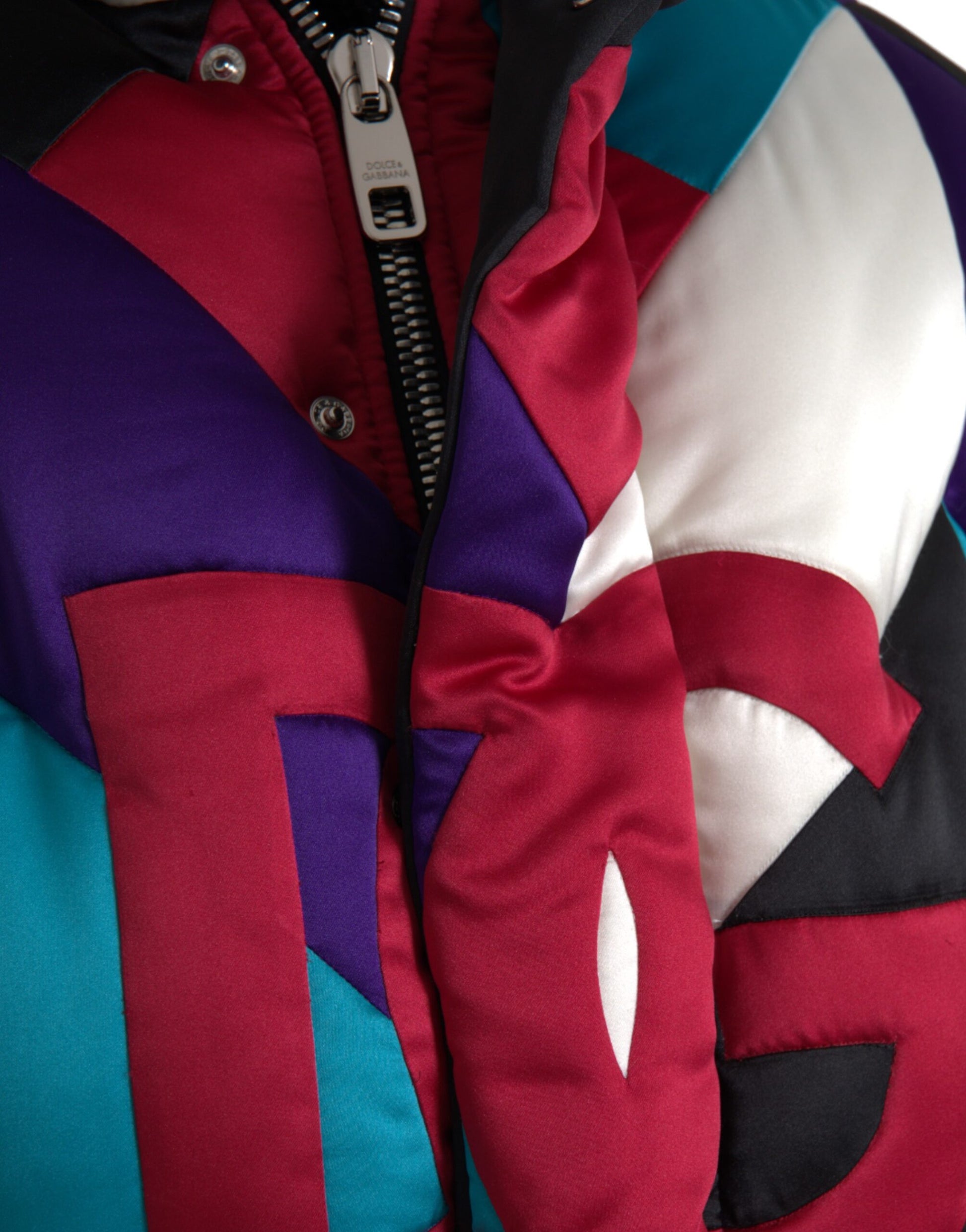 Dolce & Gabbana Multicolor Logo Windbreaker Puffer Jacket Dolce & Gabbana