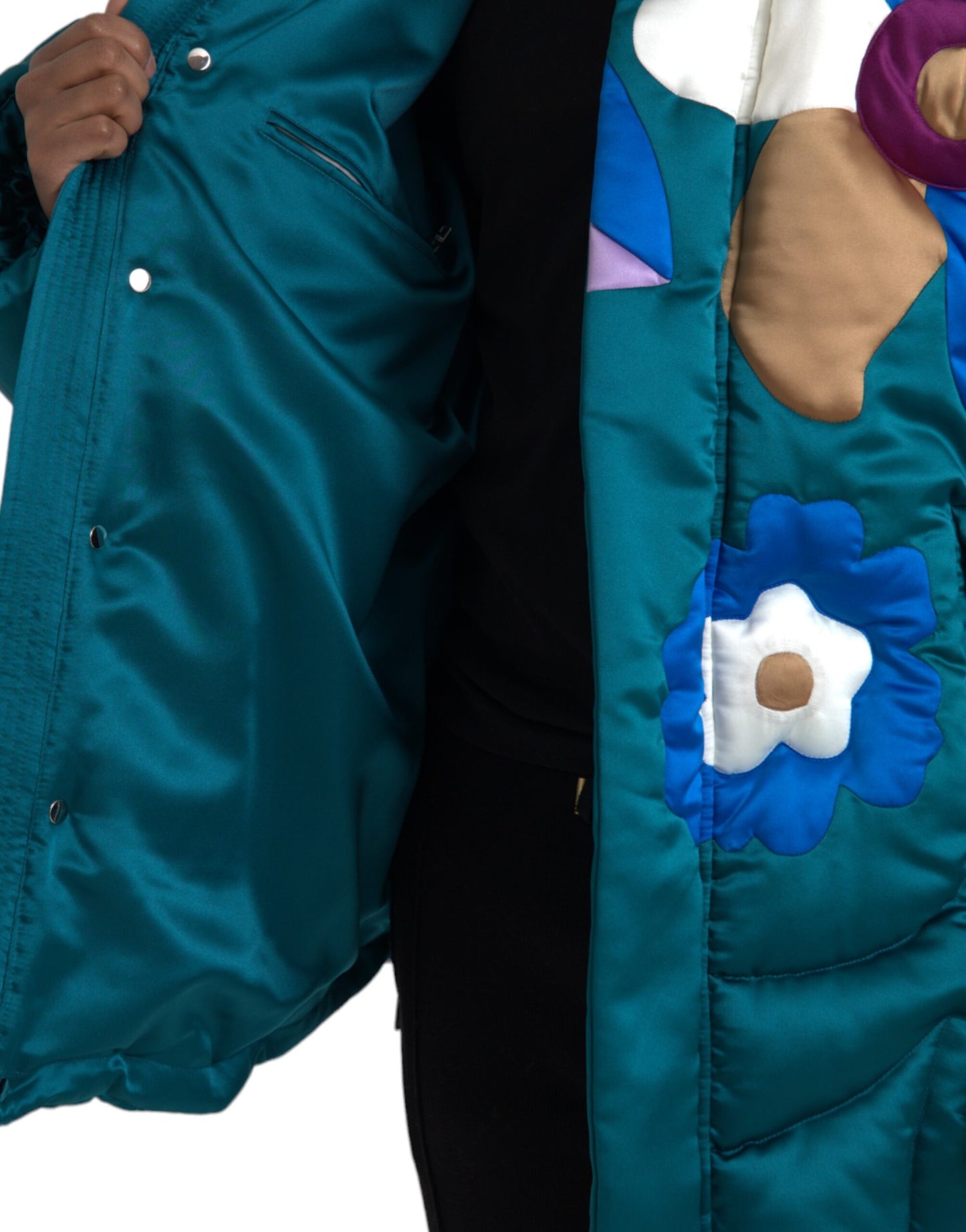 Dolce & Gabbana Multicolor Floral Windbreaker Puffer Jacket Dolce & Gabbana