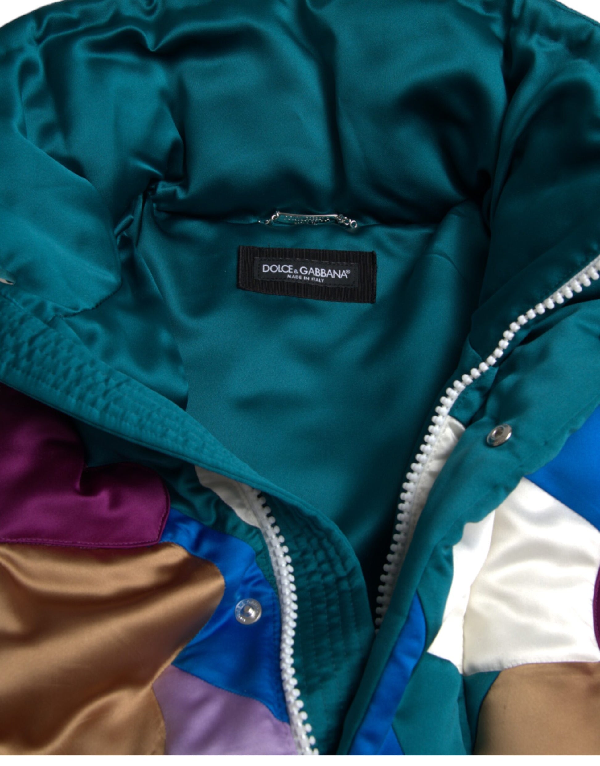 Dolce & Gabbana Multicolor Floral Windbreaker Puffer Jacket Dolce & Gabbana