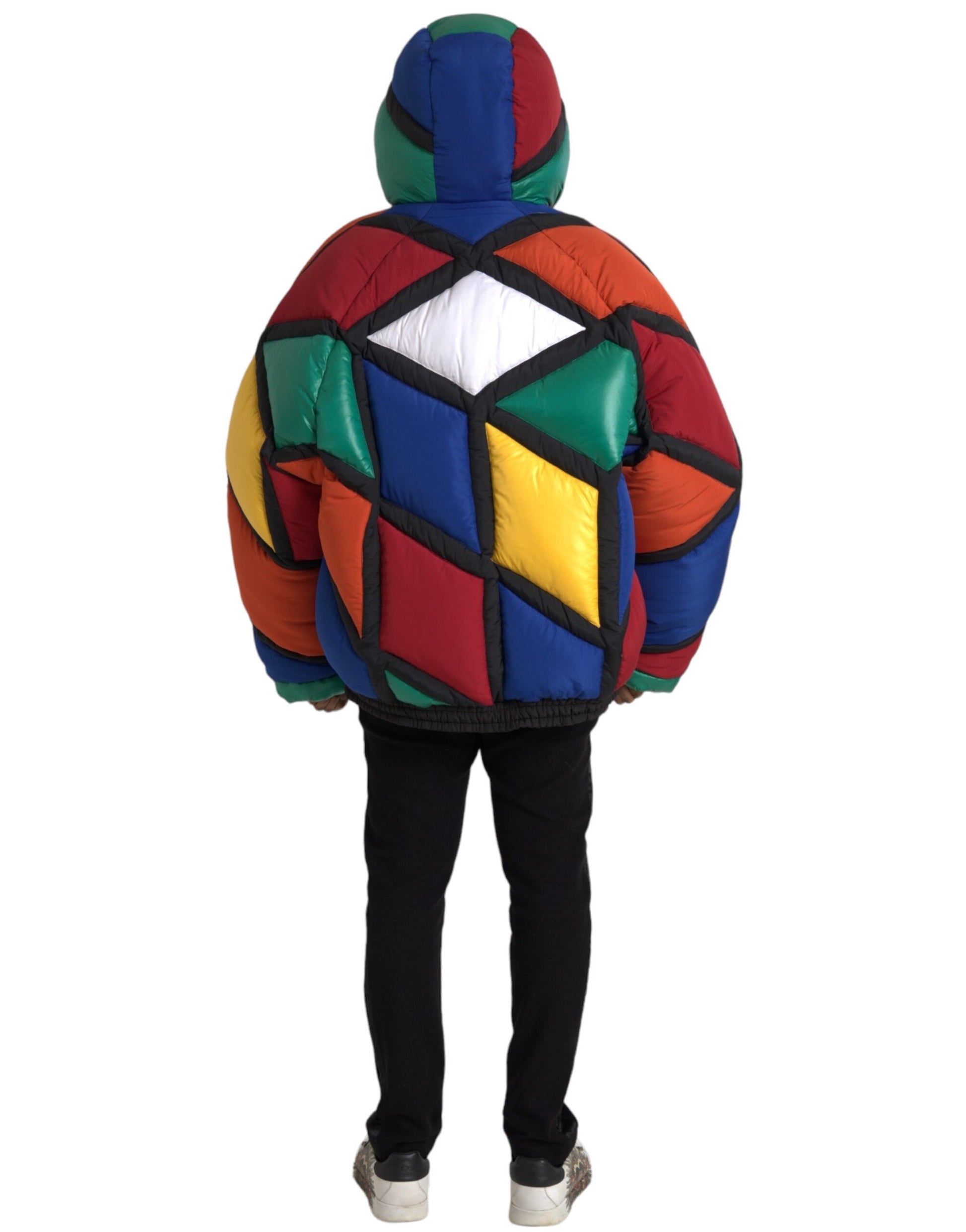 Dolce & Gabbana Multicolor Quilted Hooded Puffer Jacket Dolce & Gabbana