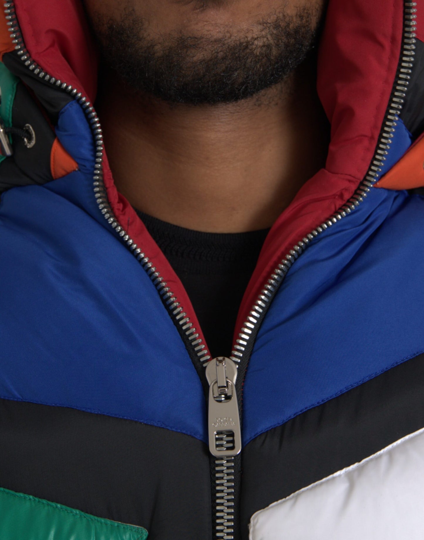 Dolce & Gabbana Multicolor Quilted Hooded Puffer Jacket Dolce & Gabbana