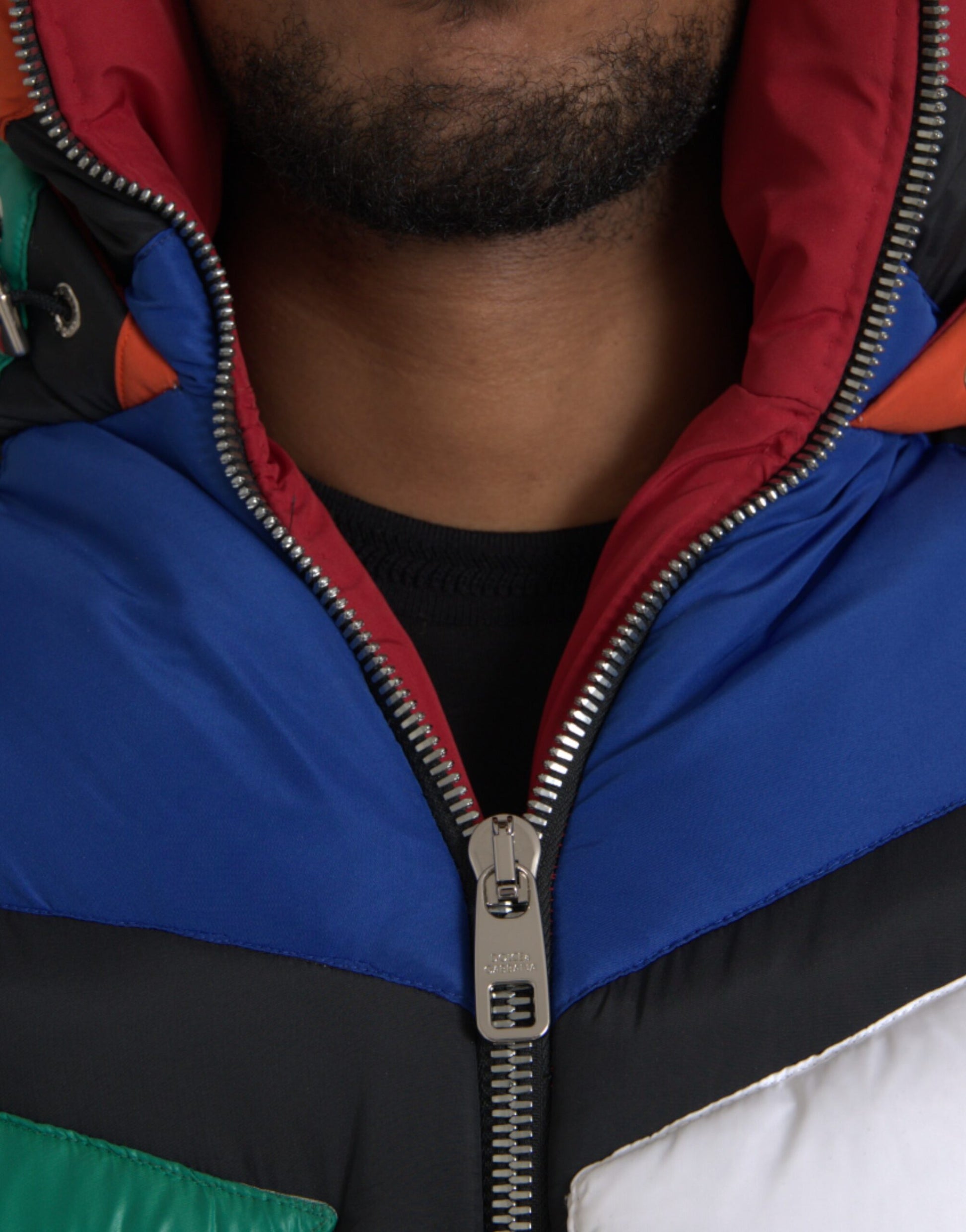 Dolce & Gabbana Multicolor Quilted Hooded Puffer Jacket Dolce & Gabbana