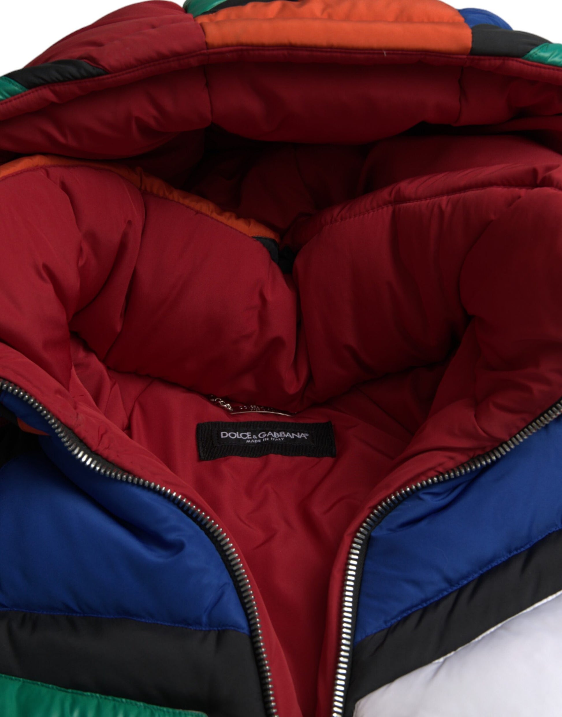 Dolce & Gabbana Multicolor Quilted Hooded Puffer Jacket Dolce & Gabbana