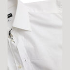Dolce & Gabbana White Logo Cotton Men Dress GOLD Shirt