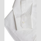 Dolce & Gabbana White Logo Cotton Men Dress GOLD Shirt