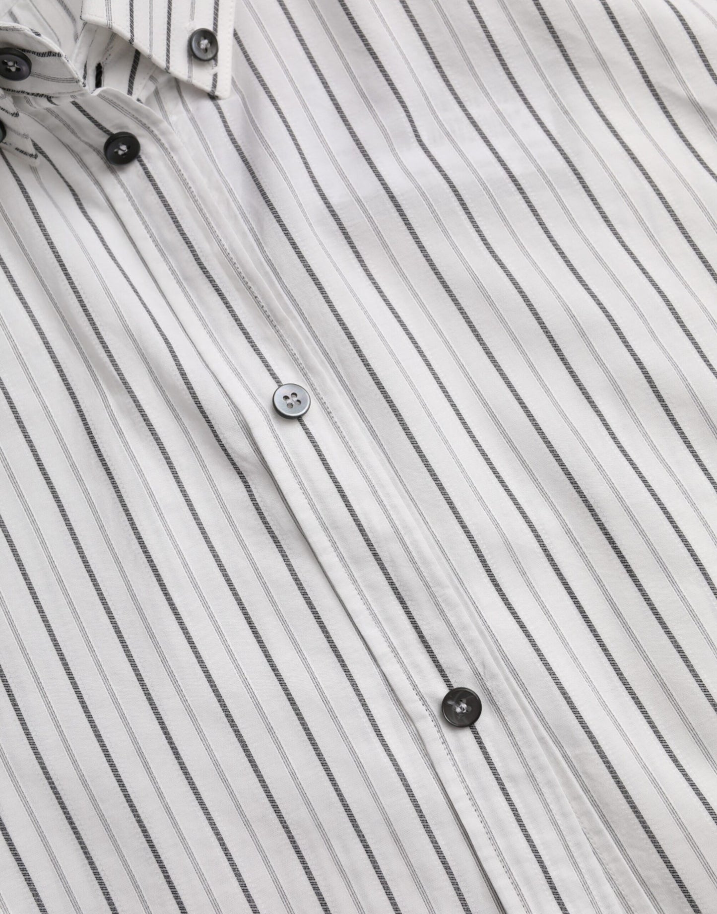 Dolce & Gabbana Black White Striped Formal Dress GOLD Shirt Dolce & Gabbana