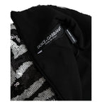 Dolce & Gabbana Black Silver Sequined Polyester Sweater