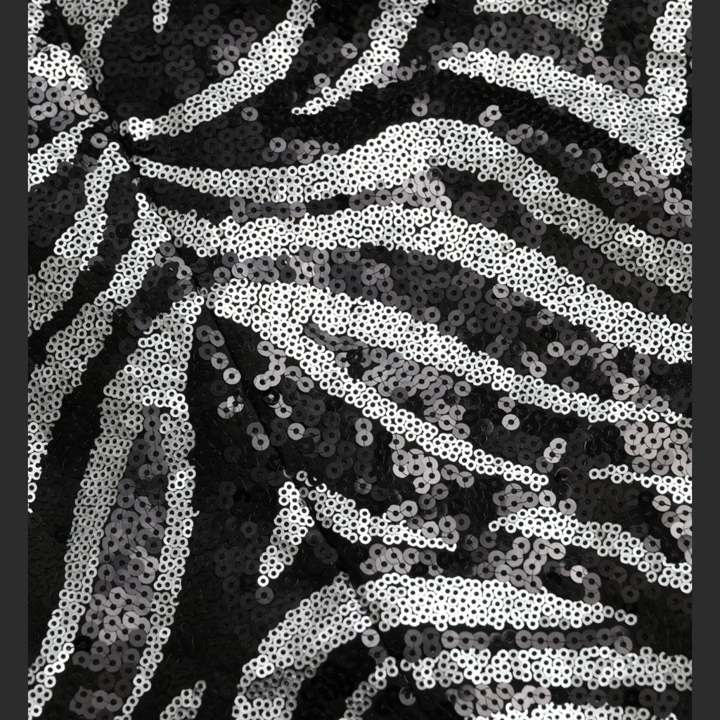Dolce & Gabbana Black Silver Sequined Polyester Sweater