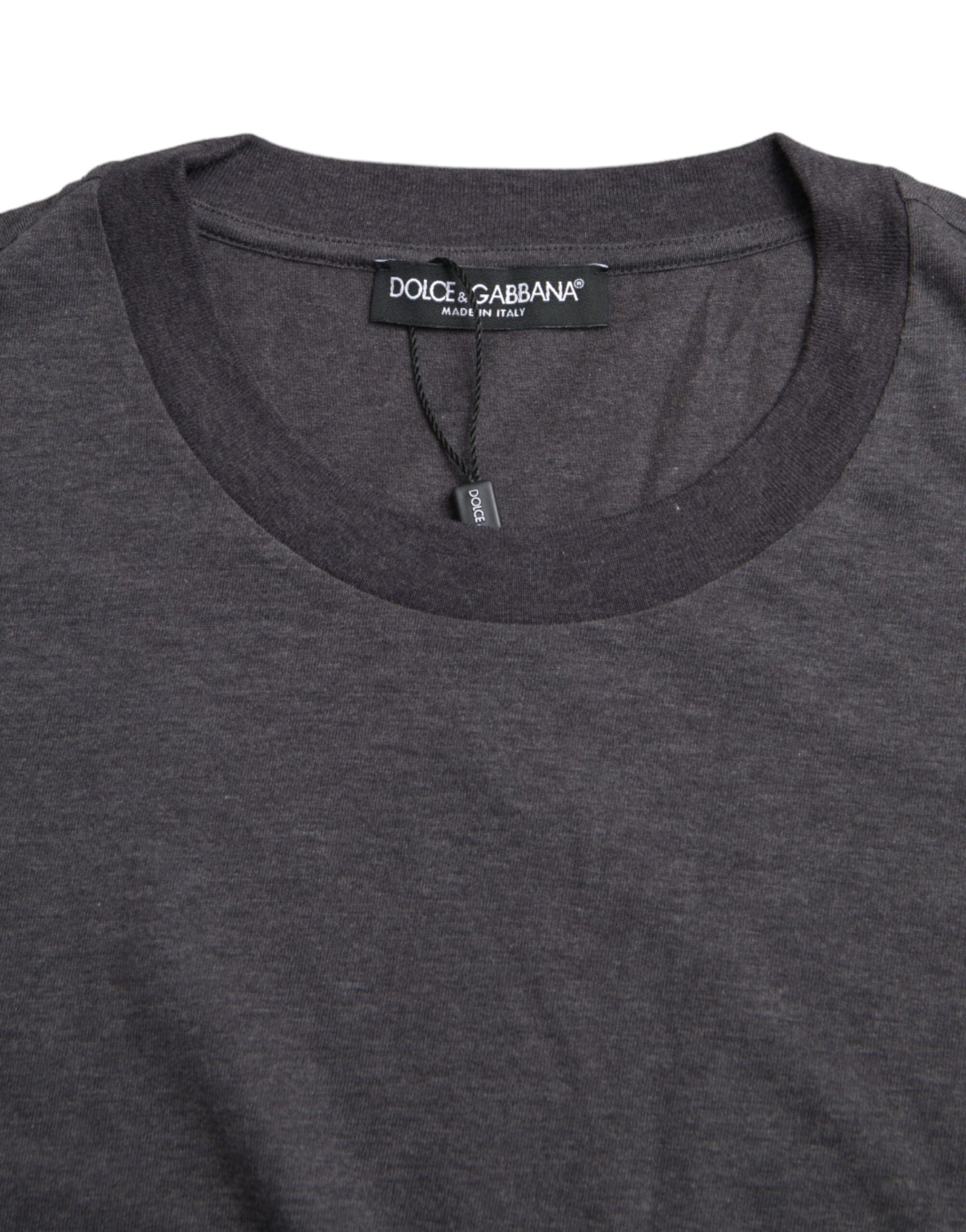 Dolce & Gabbana Gray Cotton Round Neck Short Sleeve T-shirt Dolce & Gabbana