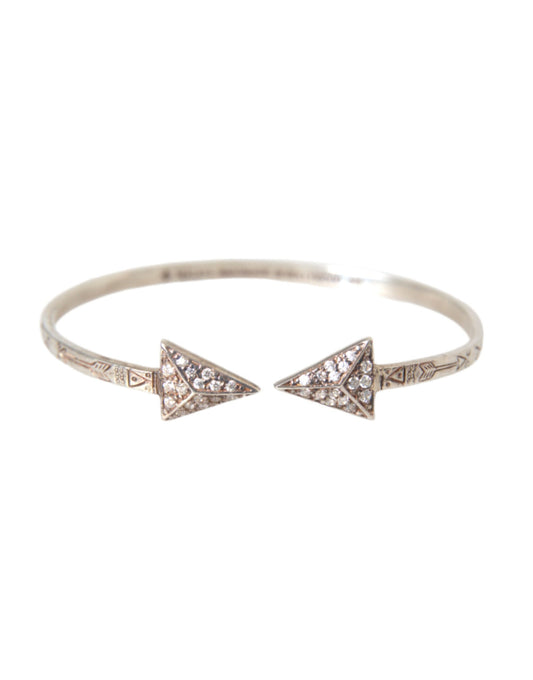 Nialaya Arrow Crystal 925 Silver Bangle Bracelet Women Nialaya