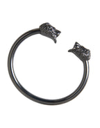 Nialaya Black Rhodium Lion Bangle Bracelet Women - Eljoys Fashion 
