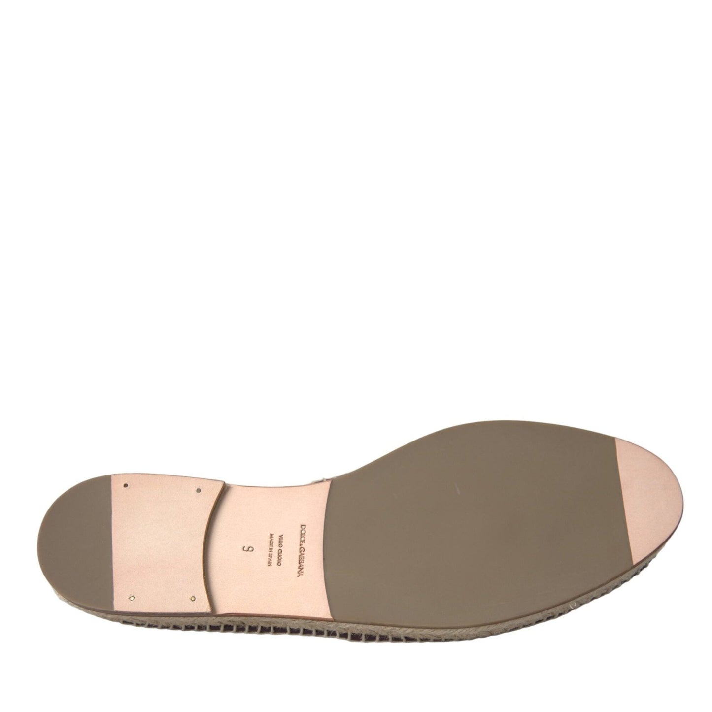 Dolce & Gabbana Brown Buffalo Leather Espadrille Flats Shoes Dolce & Gabbana