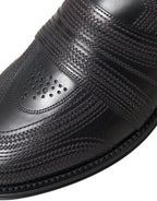 Dolce & Gabbana Black Brown Leather Loafer Men Dress Shoes