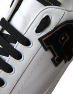 Dolce & Gabbana White Leather DG Logo Casual Low Top Sneakers Shoes