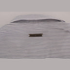 Frankie Morello White Blue Striped Casual Cotton Regular Fit Shirt