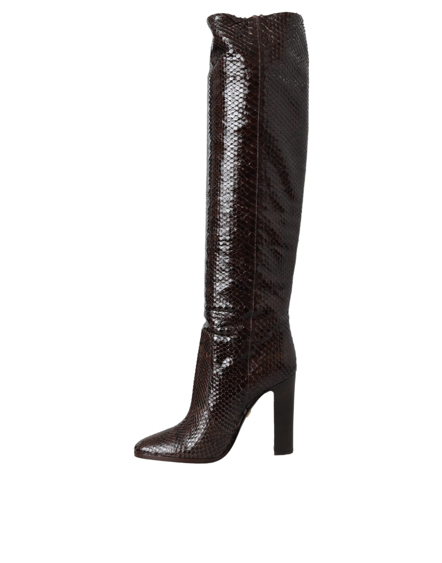 Dolce & Gabbana Brown Exotic Leather Heels High Boots Shoes Dolce & Gabbana