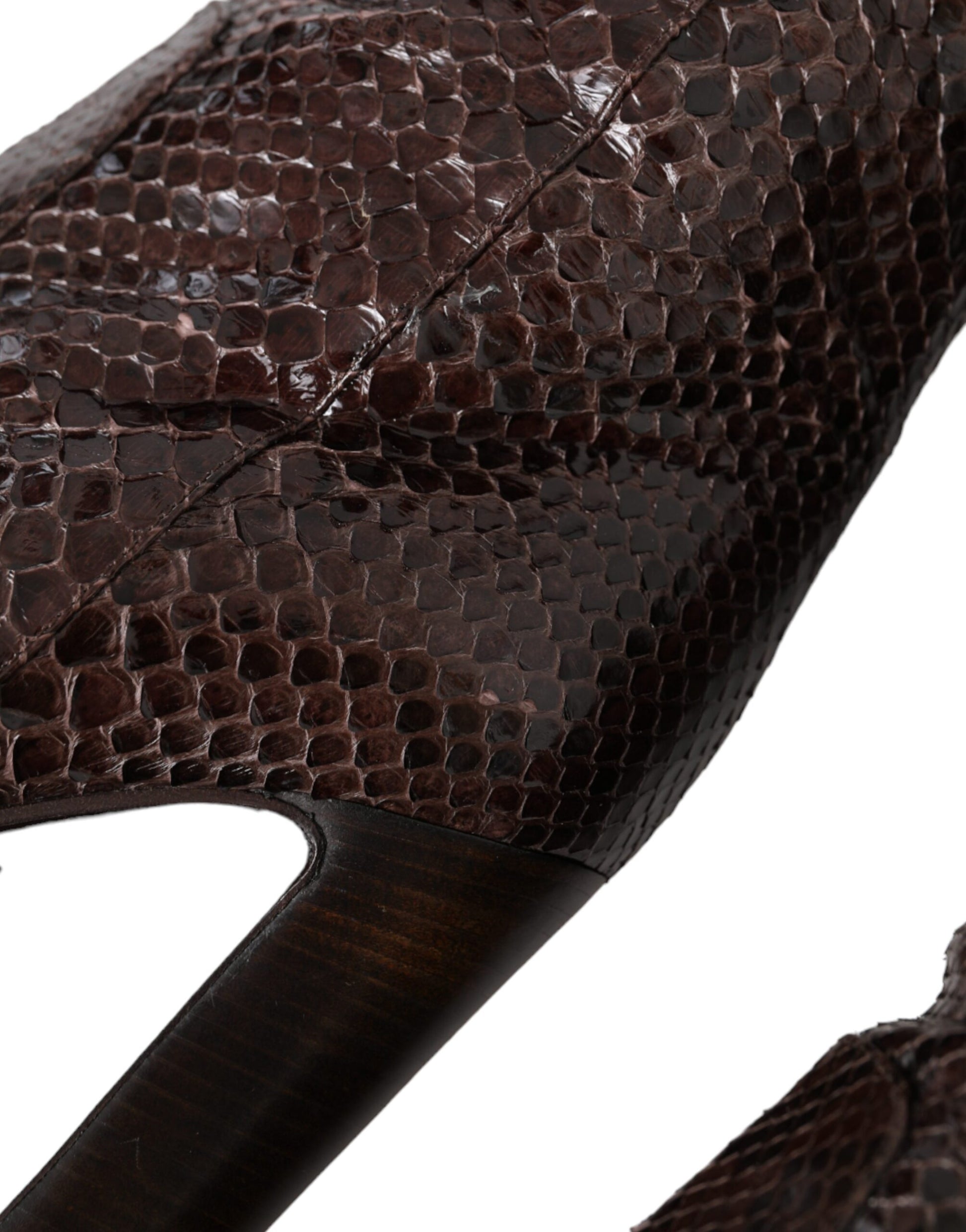 Dolce & Gabbana Brown Exotic Leather Heels High Boots Shoes Dolce & Gabbana