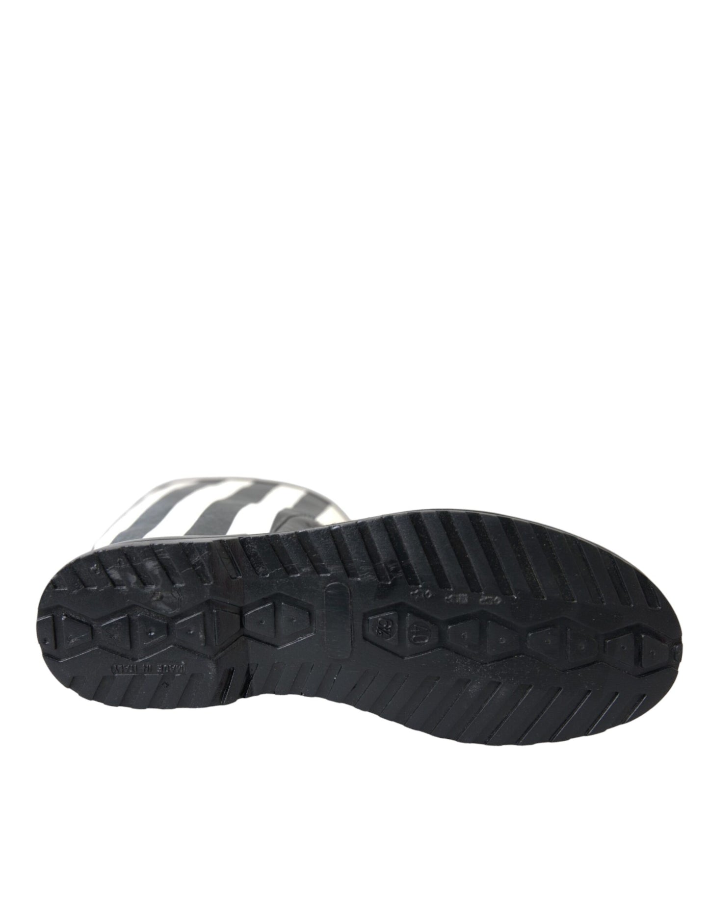 Dolce & Gabbana Black Rubber Knee High Flat Boots Shoes Dolce & Gabbana