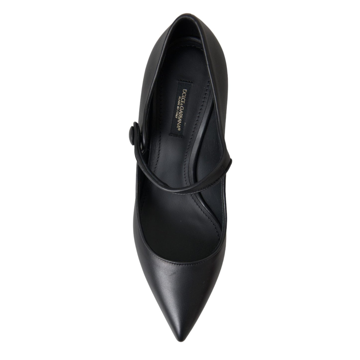 Dolce & Gabbana Black Leather Logo Heels Mary Janes Pumps Shoes Dolce & Gabbana