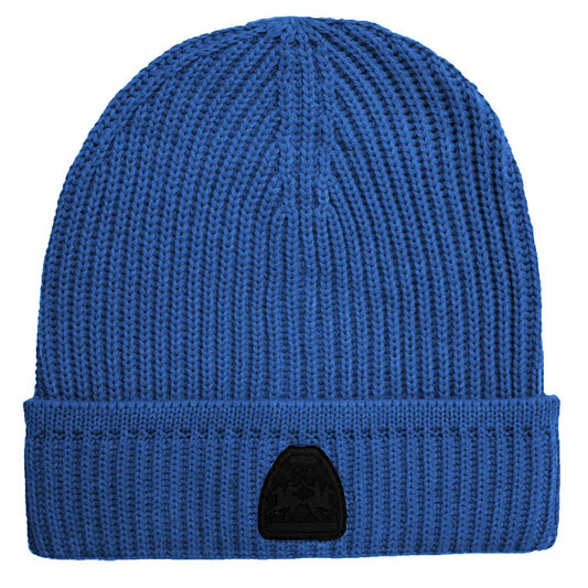 La Martina Blue Acrylic Men Beanie La Martina
