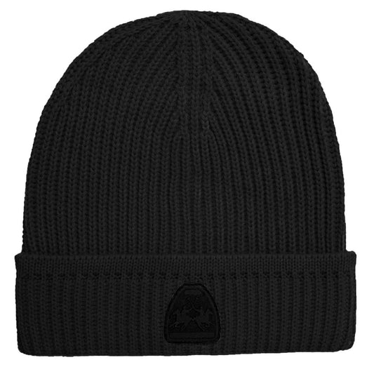 La Martina Black Acrylic Men Beanie La Martina