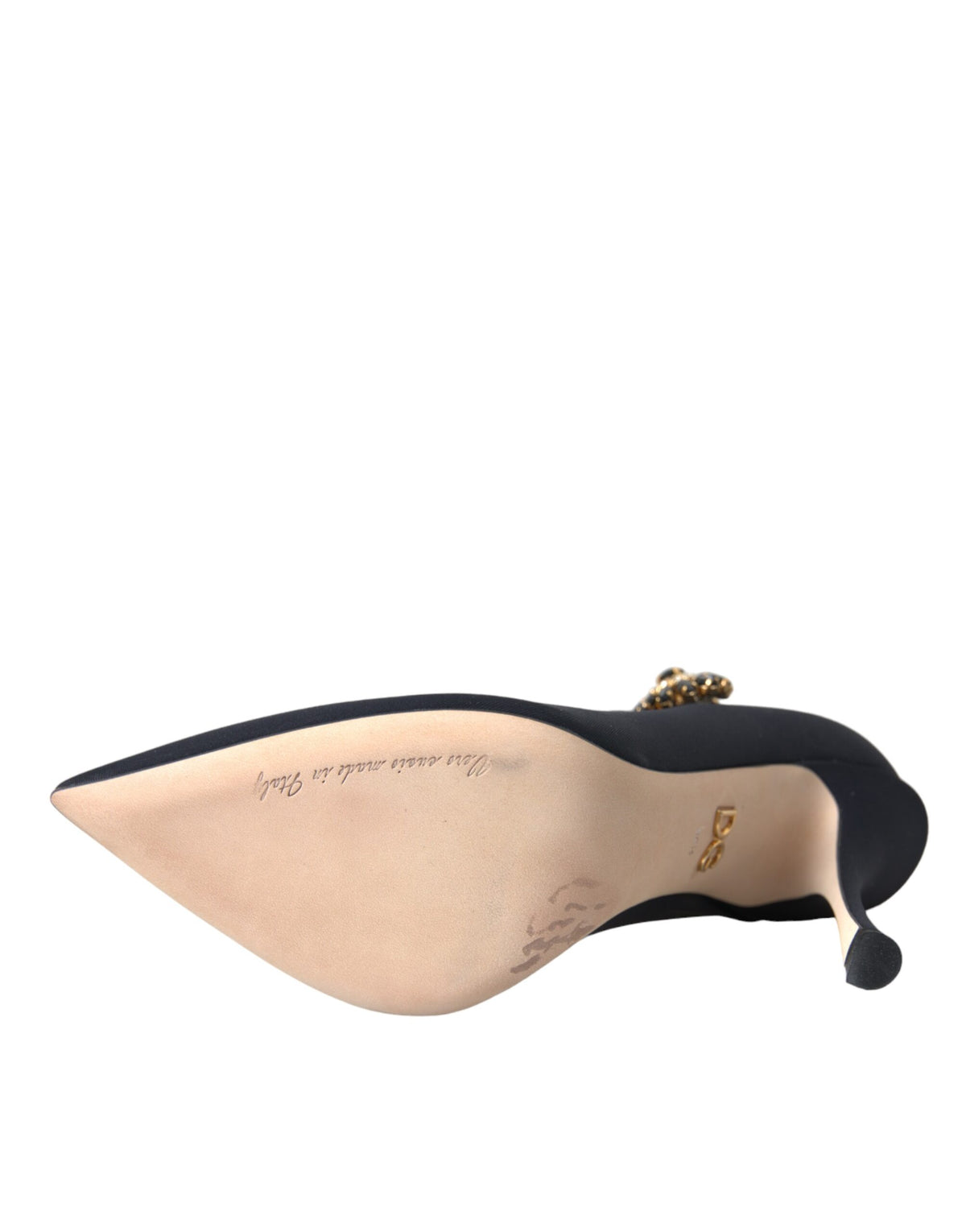 Dolce & Gabbana Black Mary Jane Jersey Crystal Pumps Shoes - Eljoys Fashion 