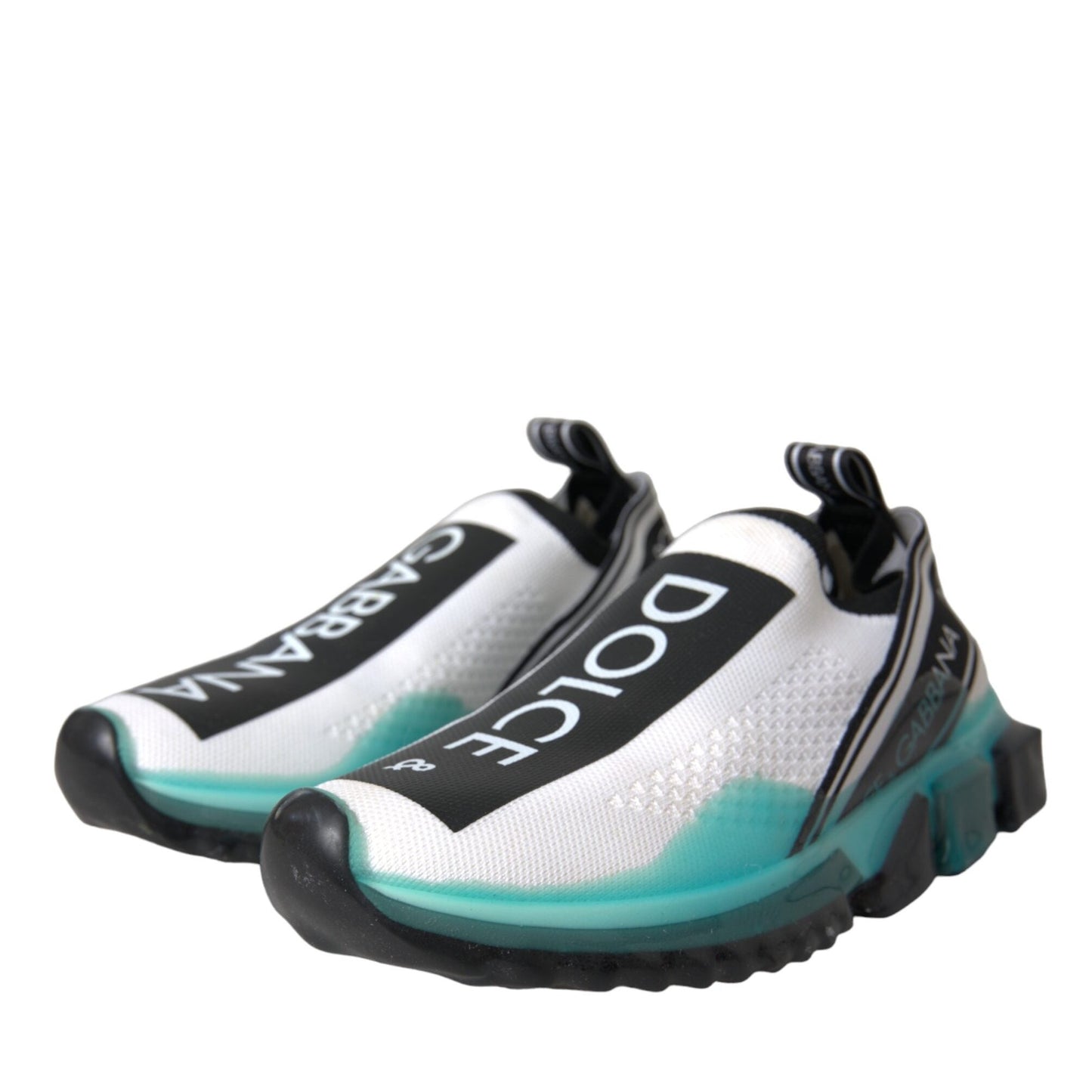 Dolce & Gabbana Black White Blue Slip On Sorrento Sneakers Shoes Dolce & Gabbana