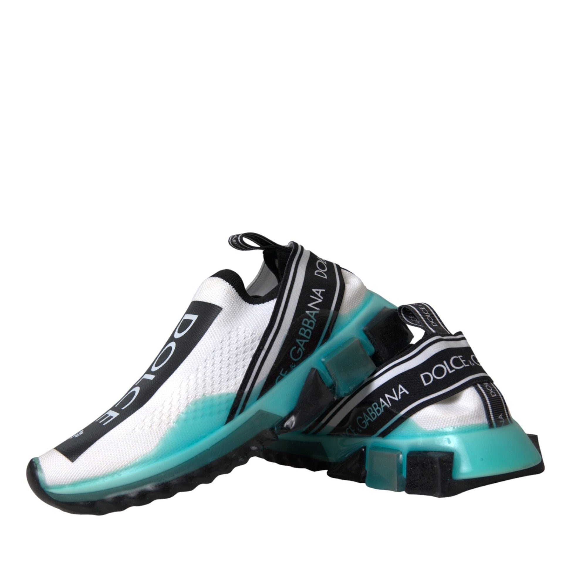 Dolce & Gabbana Black White Blue Slip On Sorrento Sneakers Shoes Dolce & Gabbana