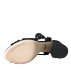Dolce & Gabbana Black Leopard Suede Heels Sandals Shoes