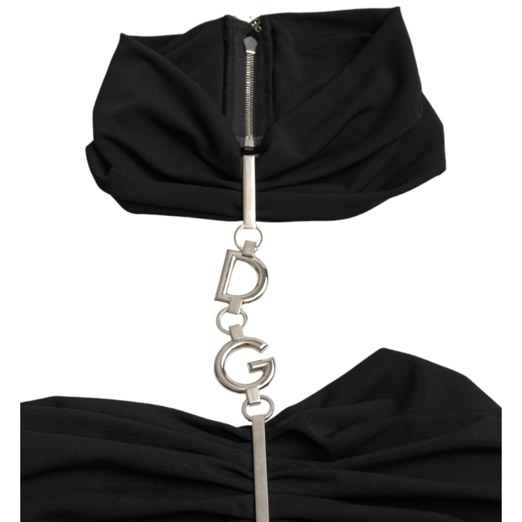 Dolce & Gabbana Black Cut Out Sleeveless Bodycon Mini Dress