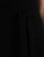 Dolce & Gabbana Black Sheath Halter Sleeveless Midi Dress
