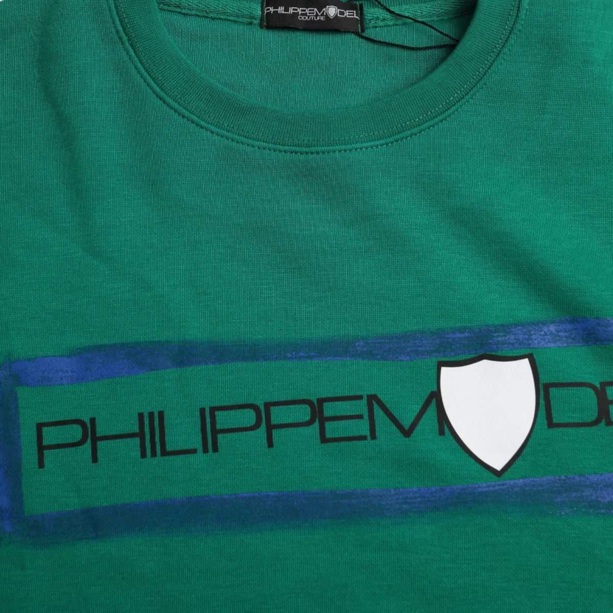 Philippe Model Green Cotton Logo Print Long Sleeves Pullover Sweater