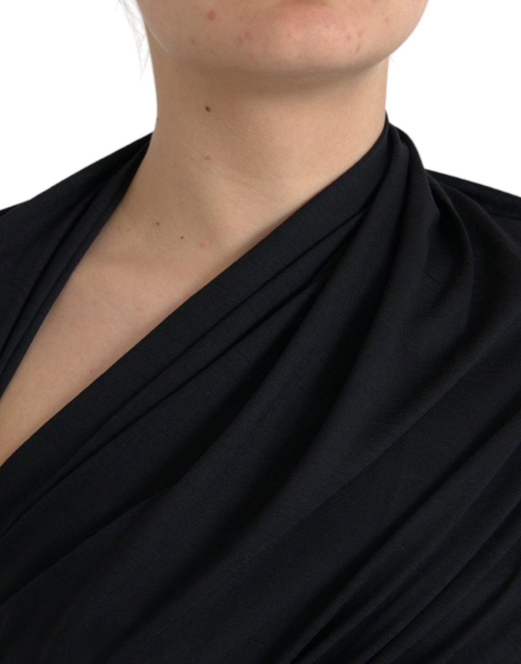 Dolce & Gabbana Black Wool Cutout Asymmetric Long Sleeve Top - Eljoys Fashion 