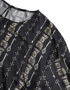 Dolce & Gabbana Black Key Castle Print Silk Blouse T-shirt - Eljoys Fashion 