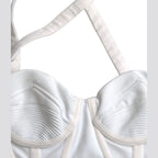 Versace White Viscose Bustier Sleeveless Cropped Top