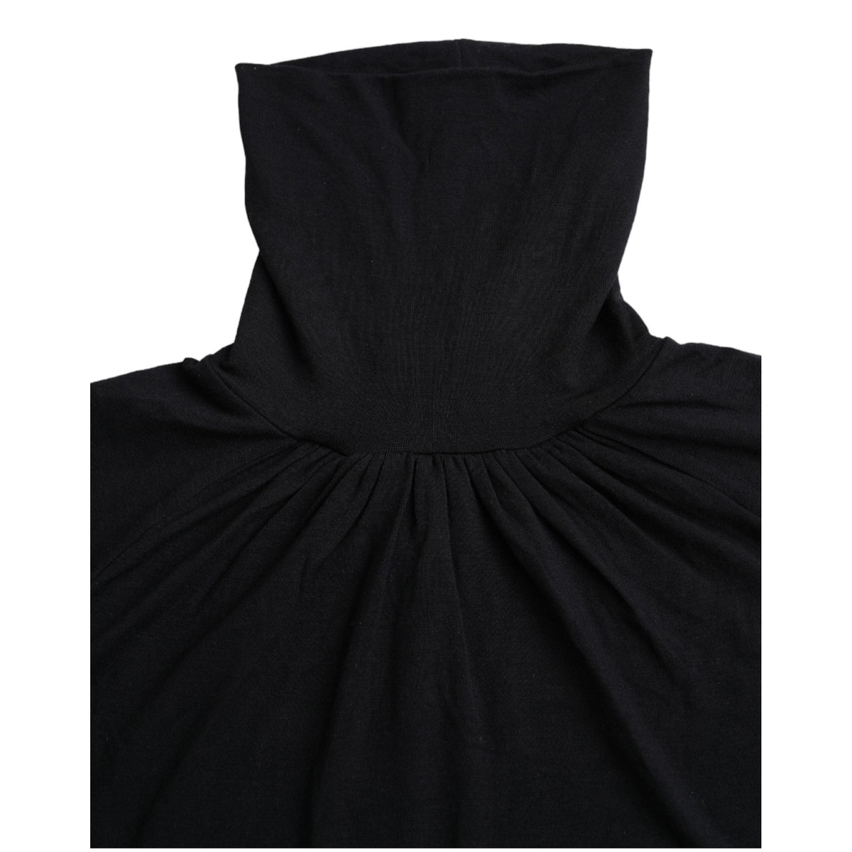 Costume National Black Turtleneck Viscose Short Sleeve Top