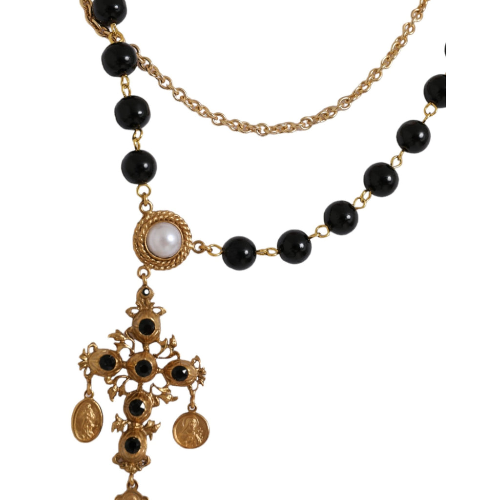 Dolce & Gabbana White Cotton Necklace Short Sleeves T-shirt