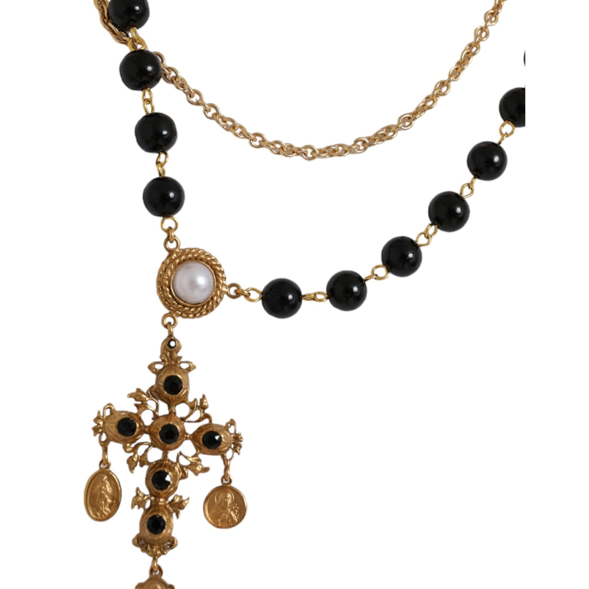 Dolce & Gabbana White Cotton Necklace Short Sleeves T-shirt