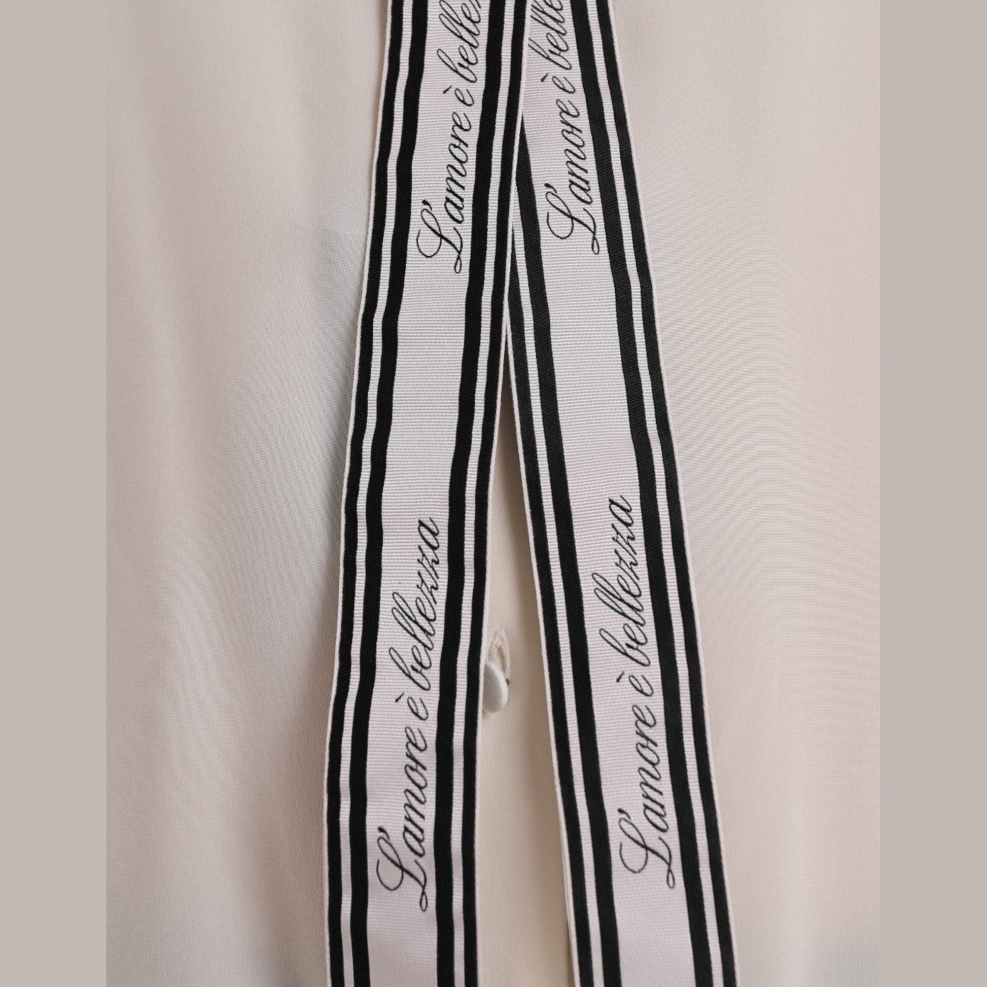 Dolce & Gabbana Off White Long Sleeve Button Down Blouse Top Dolce & Gabbana