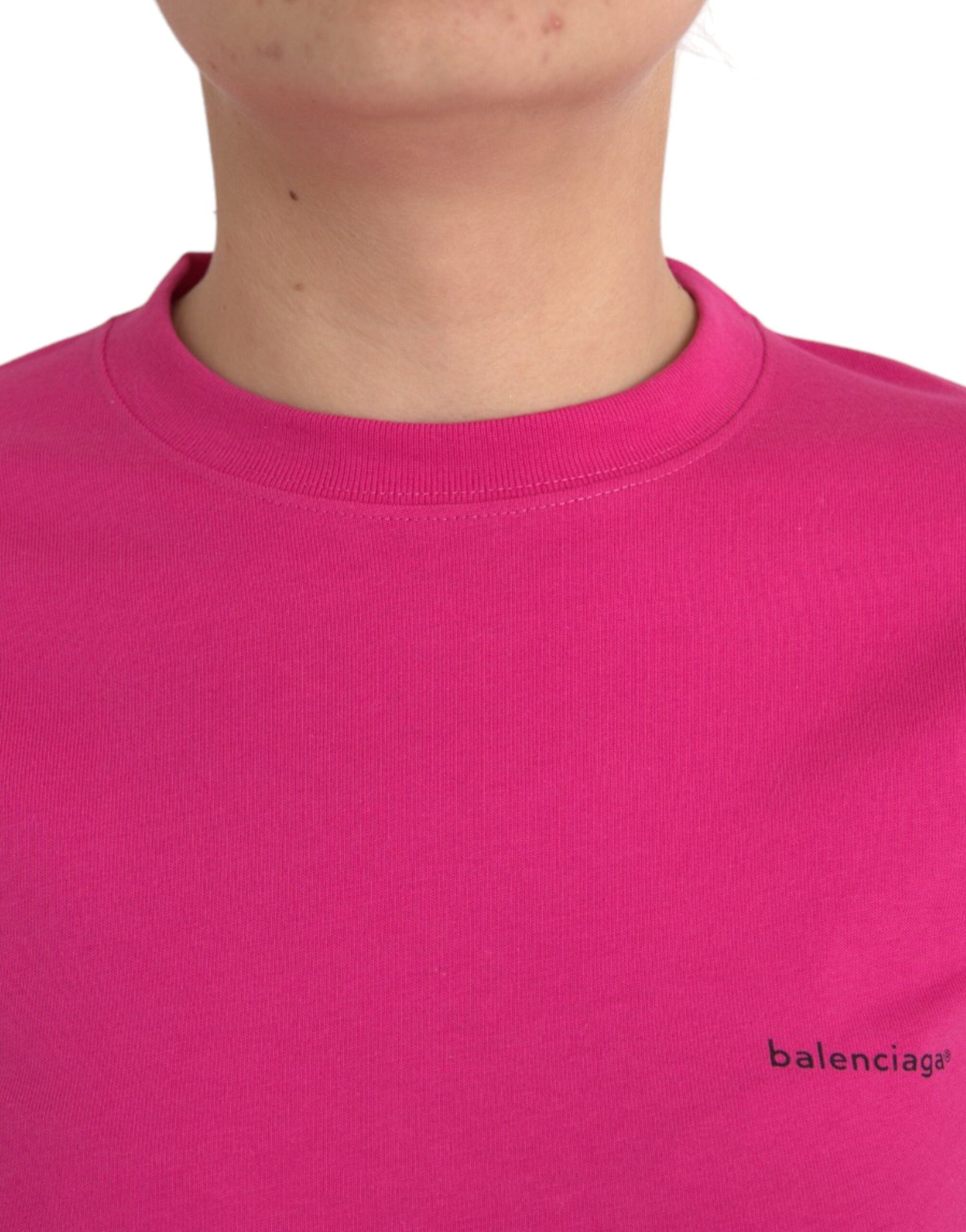 Balenciaga Pink Cotton Crew Neck Short Sleeves Tee T-shirt Balenciaga
