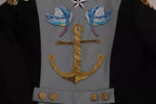 Dolce & Gabbana Blue Button Crystal Embellished Cotton Jacket - Eljoys Fashion 
