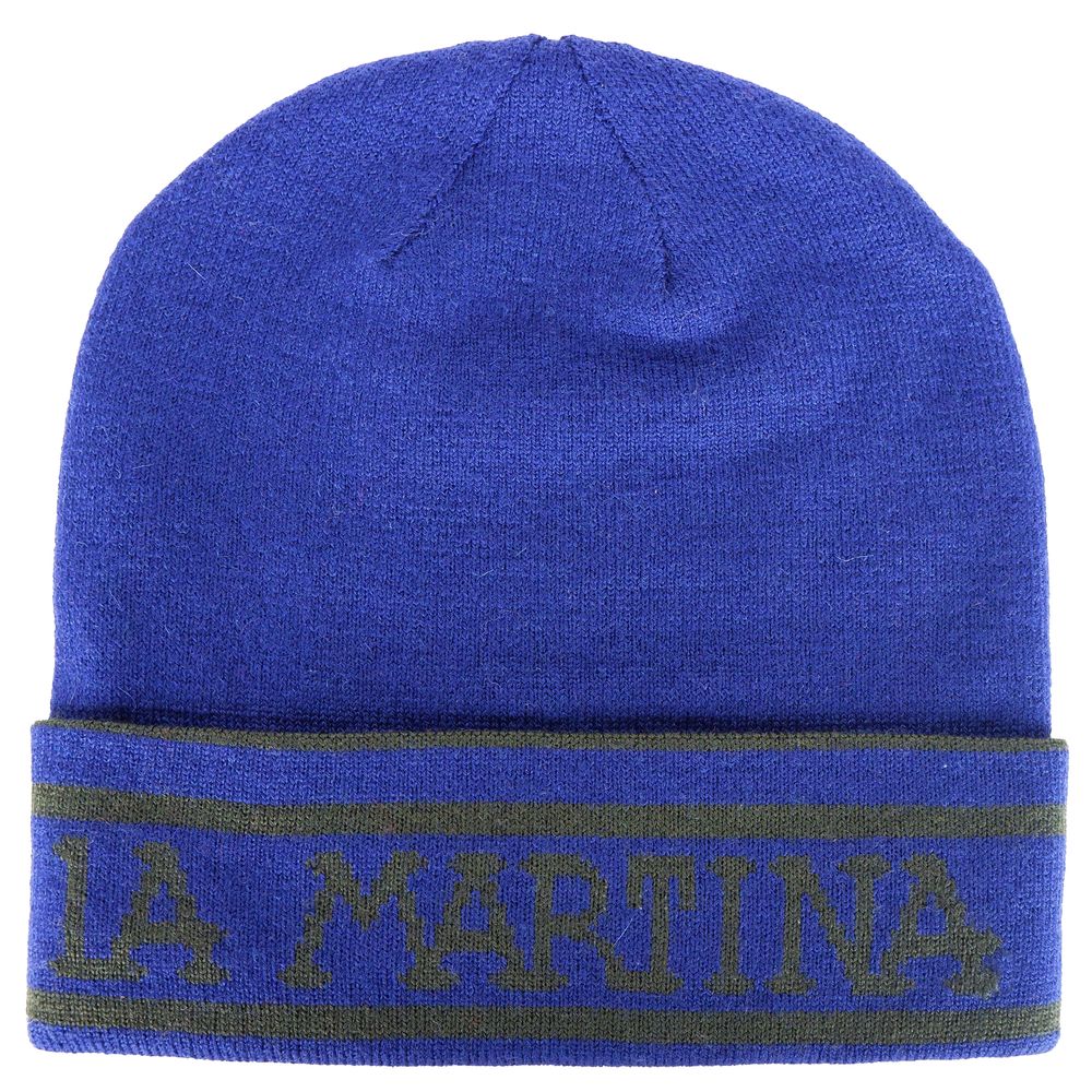La Martina Blue Wool Men Cap La Martina