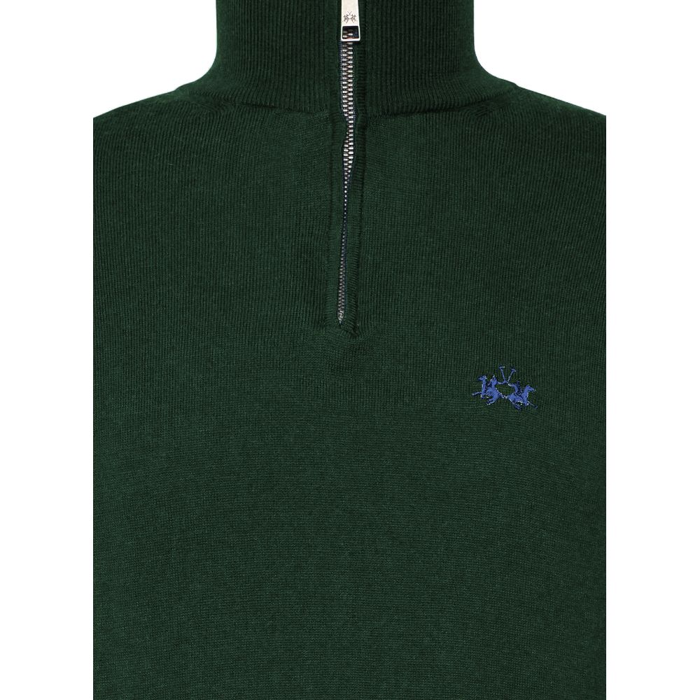 La Martina Green Wool Men Sweater La Martina