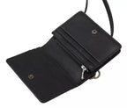 Dolce & Gabbana Black Leather Bifold Shoulder Sling Women Wallet - Eljoys Fashion 