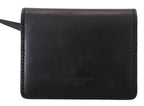 Dolce & Gabbana Black Leather Bifold Shoulder Sling Women Wallet - Eljoys Fashion 