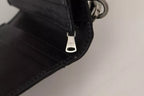 Dolce & Gabbana Black Leather Bifold Shoulder Sling Women Wallet - Eljoys Fashion 